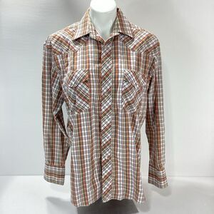 Wrangler Vintage Pearl Snap Western Plaid Shirt L